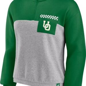 NCAA Oregon Ducks Green Iconic Fleece 1/4 Zip Jacket - New